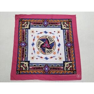 Wamcraft Bandana Handkerchief Southwest Tribal‎ Made in the USA Pink Purple